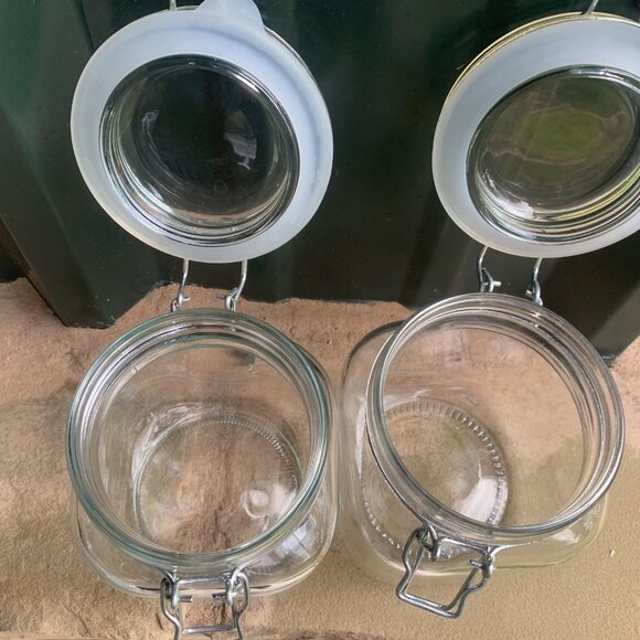 JARS - 2 airtight 32oz hermetic Glass Jars hinged wire Lid Kitchen Arts & Crafts - Picture 10 of 16